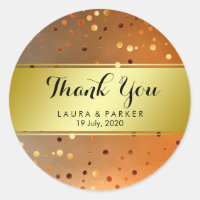Fire Gold Glitter Thank You Wedding Confetti