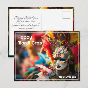 💚💜💛Fire & Gold: Mardi Gras Spectacle Postcard