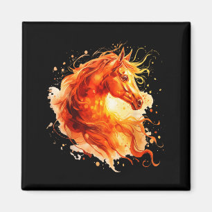 Fire golden horse of the year chinese new year 202 magnet
