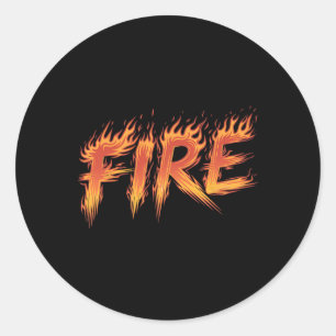 Fire Halloween Costume Fire Ice Matching Couples Classic Round Sticker