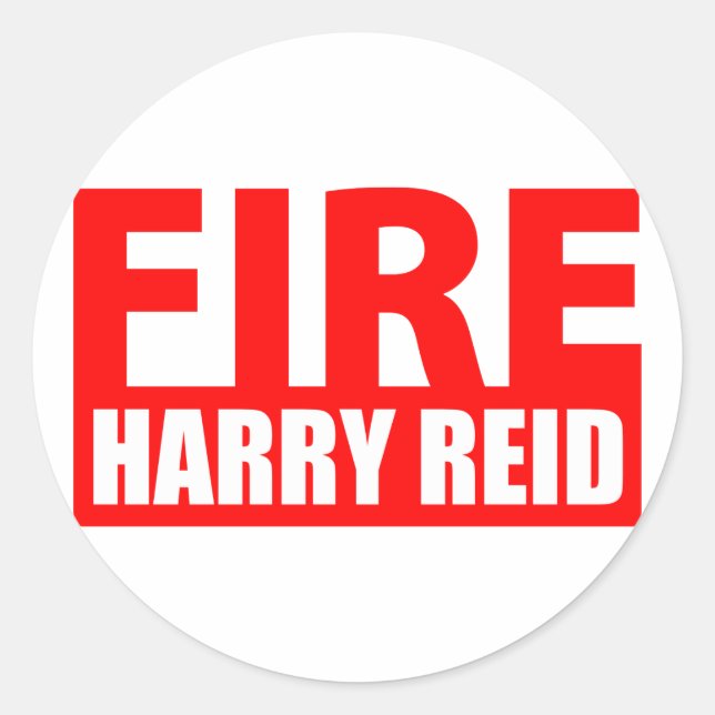 Fire Harry Reid Classic Round Sticker (Front)
