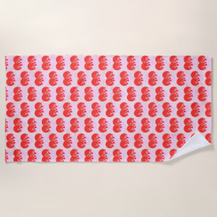 Fire Heart Beach Towel