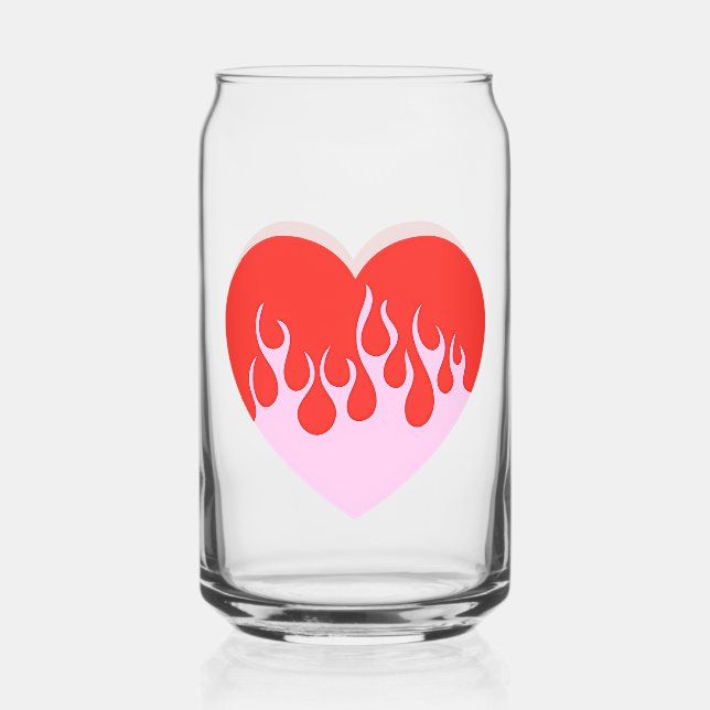 Fire Heart Can Glass (Front)