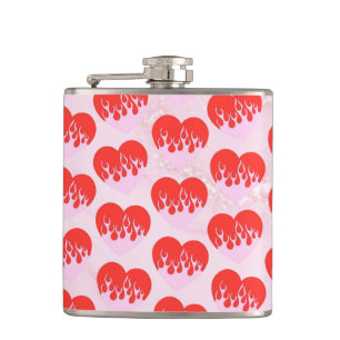 Fire Heart Hip Flask