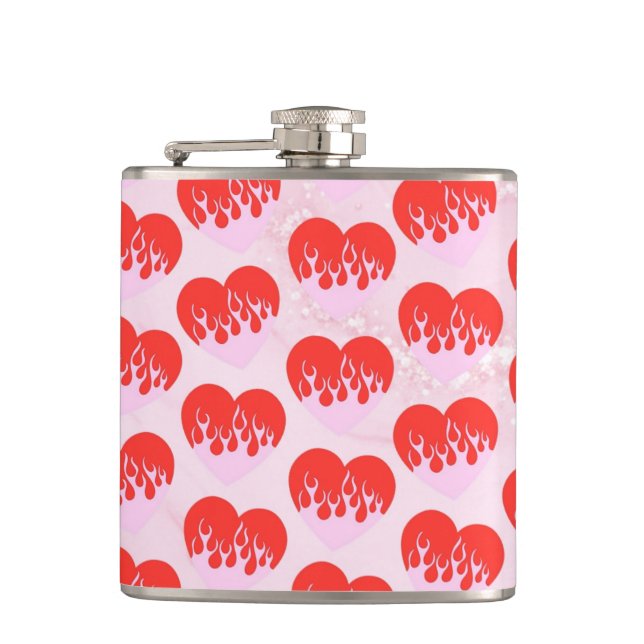Fire Heart Hip Flask (Front)