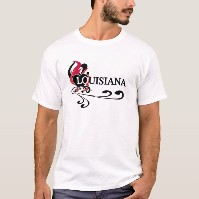 Fire Heart Louisiana T-Shirt (Front)