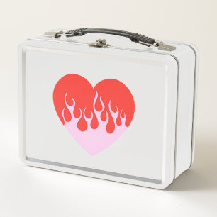 Fire Heart Metal Lunch Box