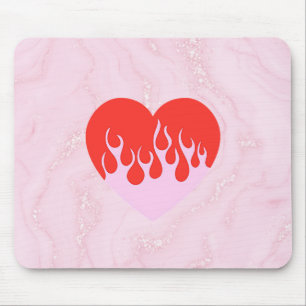 Fire Heart Mouse Pad