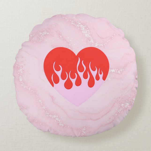 Fire Heart Round Cushion (Front)