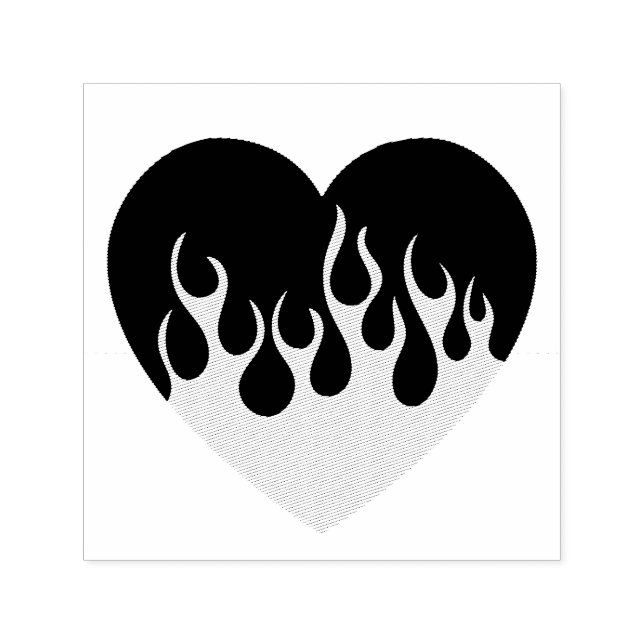 Fire Heart Self-inking Stamp (Design)