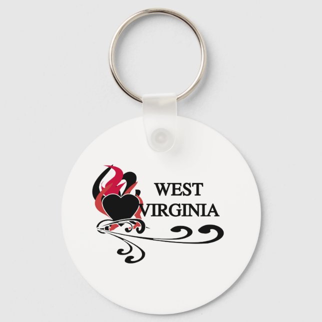 Fire Heart West Virginia Key Ring (Front)
