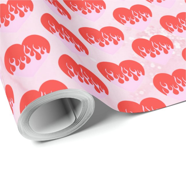 Fire Heart Wrapping Paper (Roll Corner)