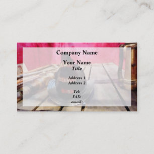 Fire Helmet in Fire Truck Business Card
