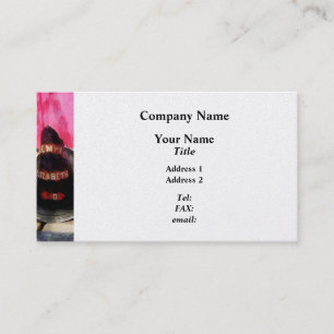 Fire Helmet in Fire Truck - Platinum Finish Business Card