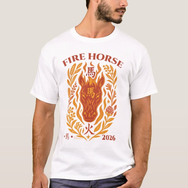 Fire Horse 2026 – Australian Fusion Zodiac Art T-Shirt (Front)