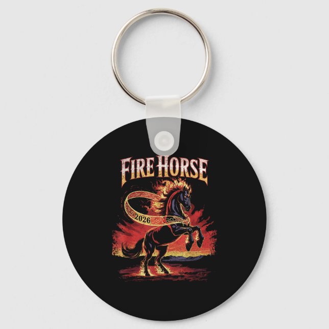 Fire Horse 2026 Zodiac Art Chinese New Year  Key Ring (Front)