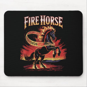 Fire Horse 2026 Zodiac Art Chinese New Year Mouse Pad
