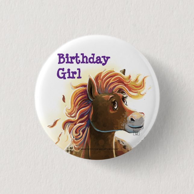 Fire Horse 3 Cm Round Badge (Front)
