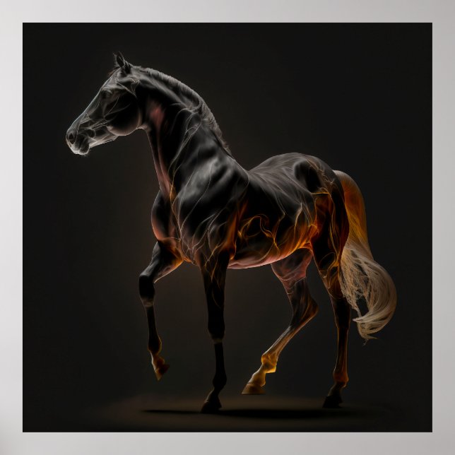 Fire Horse, Abstract Colours , Art Print Wall (Front)