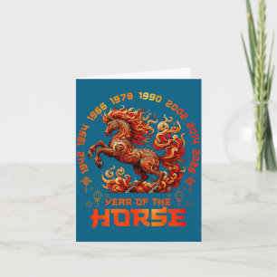 Fire Horse Chinese Zodiac Symbol 2026 Lunar New Ye Card