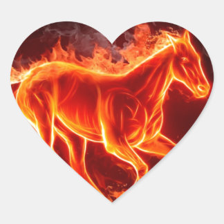 fire horse heart sticker