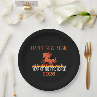 Fire Horse Paper Plate