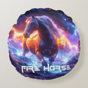 FIRE HORSE - SHENG XIAO - ROUND CUSHION