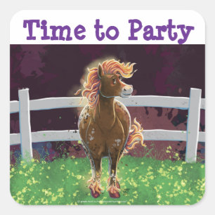 Fire Horse Square Sticker