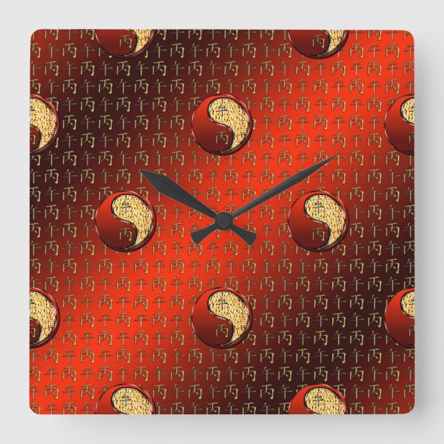 Fire Horse Square Wall Clock (Front)