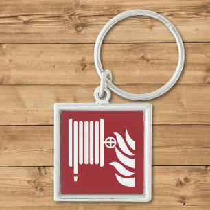 Fire Hose Reel Safety Sign Key Ring
