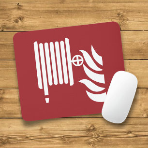 Fire Hose Reel Safety Sign Mouse Pad