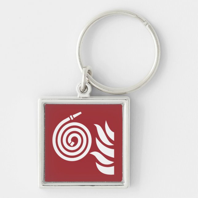 Fire Hose Safety Sign Key Ring (Front)