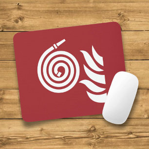 Fire Hose Safety Sign Mouse Pad