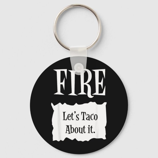 FIRE - Hot Packet Halloween Taco Costume Key Ring (Front)