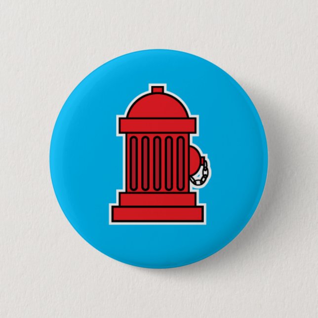Fire Hydrant 6 Cm Round Badge (Front)