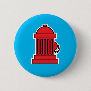 Fire Hydrant 6 Cm Round Badge