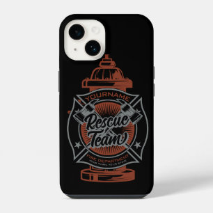 Fire Hydrant ADD NAME Fire Fighter Rescue Team iPhone 14 Case