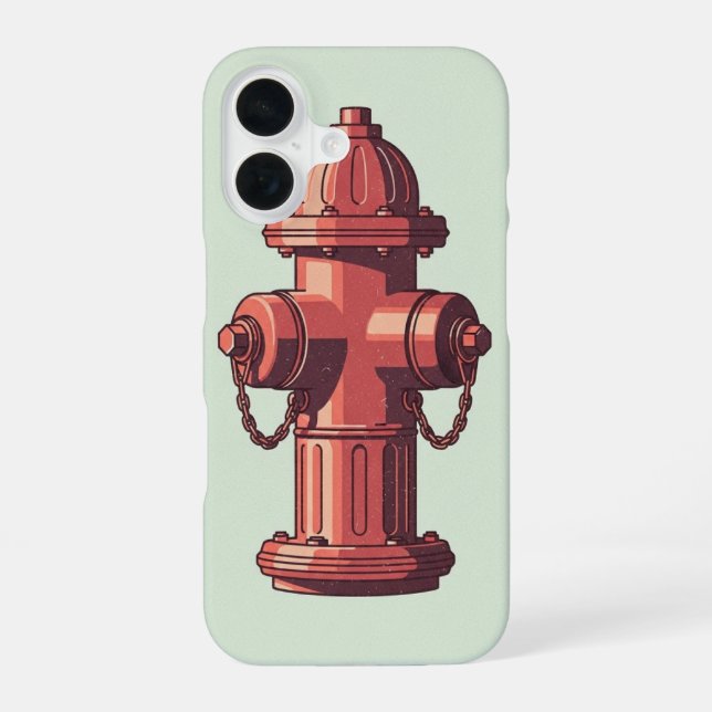 Fire Hydrant Minimal iPhone 16 Case (Back)