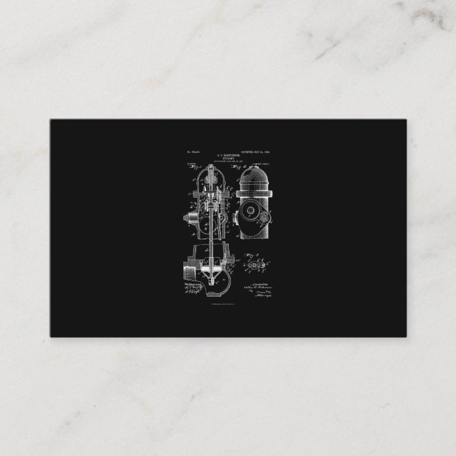 Fire Hydrant Patent Firefighter Gift Men Women Business Card (Front)