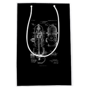 Fire Hydrant Patent Firefighter Gift Men Women Medium Gift Bag