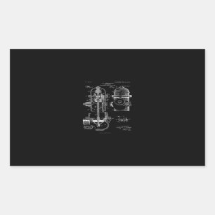 Fire Hydrant Patent Firefighter Gift Men Women Rectangular Sticker