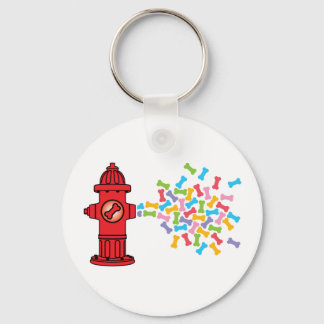 Fire Hydrant with Dog Bones Key Ring