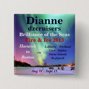 fire ice brilliance 2013 august name tag 15 cm square badge