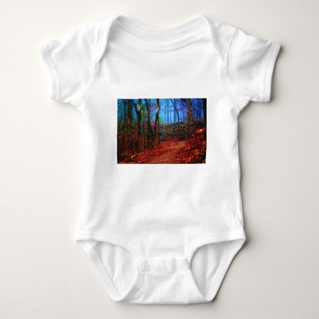 Fire & Ice Forest Oil Painting Gifts Apparel Baby Bodysuit (Front)