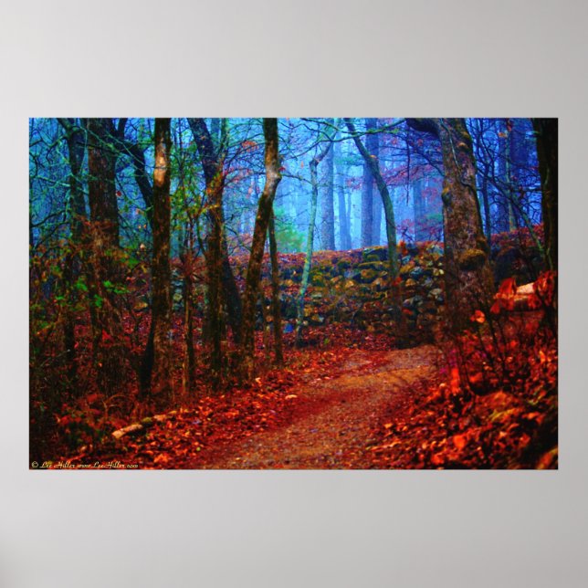 Fire & Ice Forest Oil Painting Painted Photography Poster (Front)