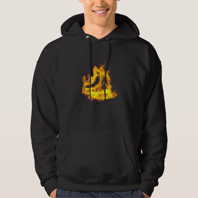 Fire Ice Skates Flaming Ice Skating Skater Hoodie (Front)