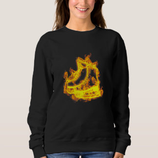 Fire Ice Skates Flaming Ice Skating Skater Sweatshirt