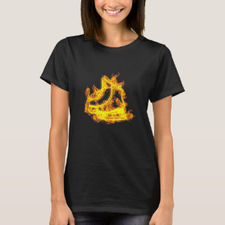 Fire Ice Skates Flaming Ice Skating Skater T-Shirt