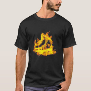 Fire Ice Skates Flaming Ice Skating Skater T-Shirt