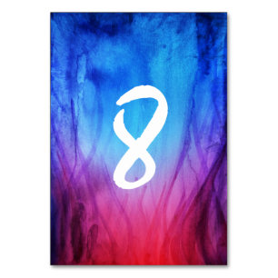Fire & Ice Table Numbers Blue Red Purple Flames